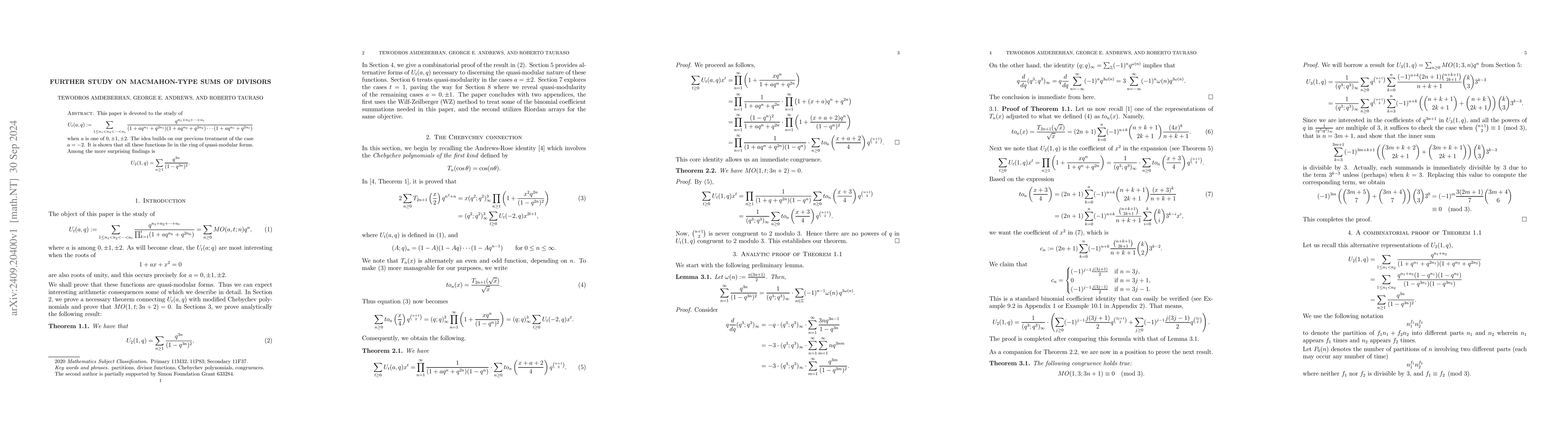 Thumbnail for Further study on MacMahon-type sums of divisors