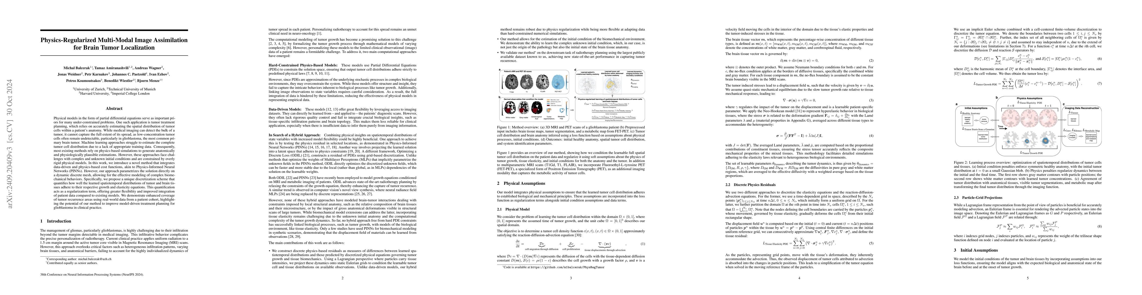 Thumbnail for Physics-Regularized Multi-Modal Image Assimilation for Brain Tumor
  Localization