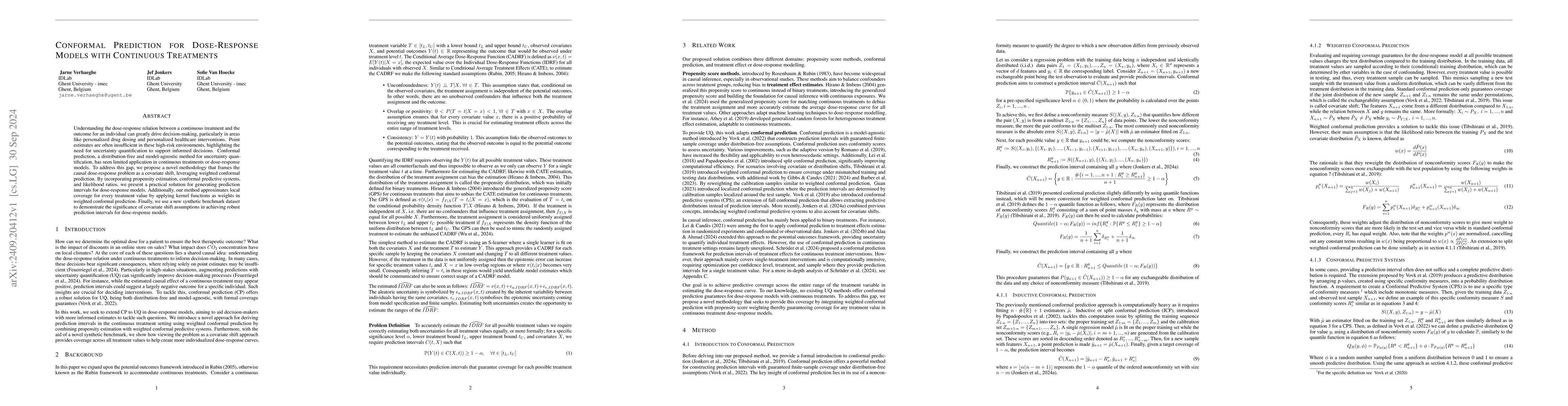Thumbnail for Conformal Prediction for Dose-Response Models with Continuous Treatments