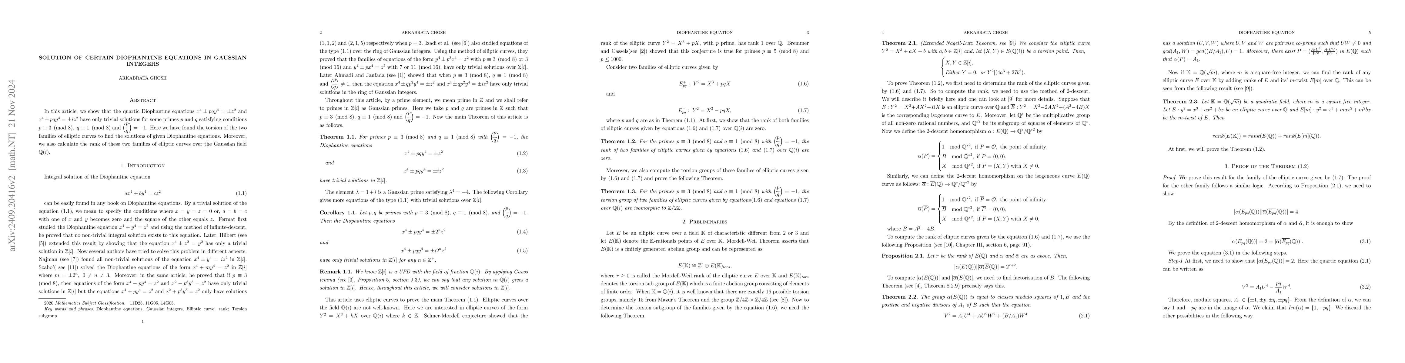 Thumbnail for Solution of certain Diophantine equations in Gaussian integers