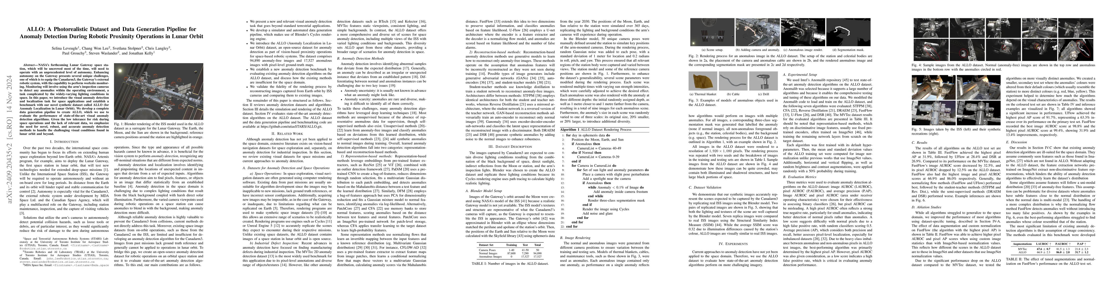 Thumbnail for ALLO: A Photorealistic Dataset and Data Generation Pipeline for Anomaly
  Detection During Robotic Proximity Operations in Lunar Orbit