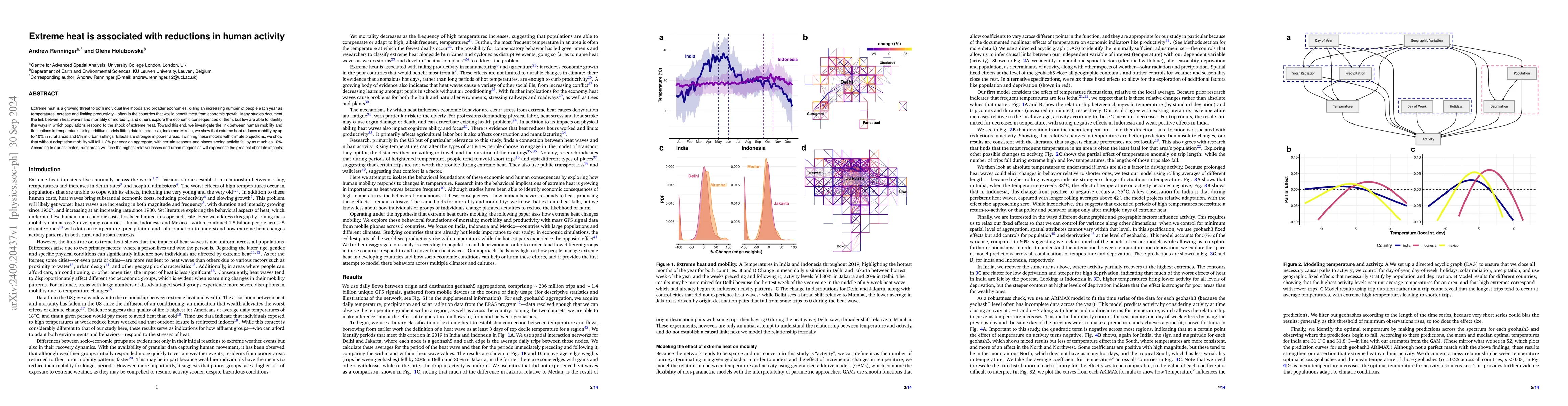 Thumbnail for Extreme heat is associated with reductions in human activity