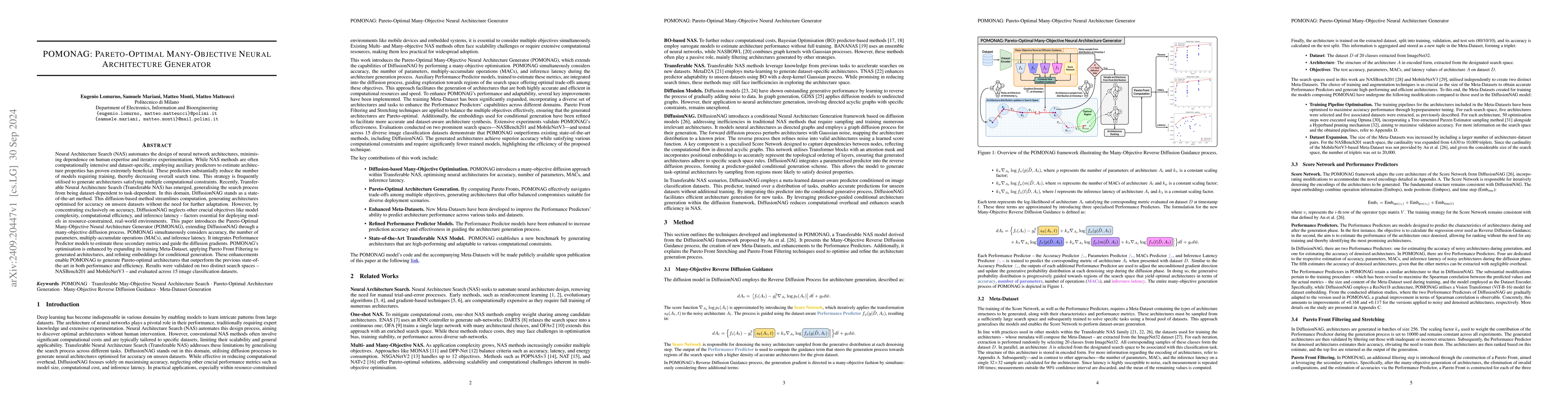 Thumbnail for POMONAG: Pareto-Optimal Many-Objective Neural Architecture Generator