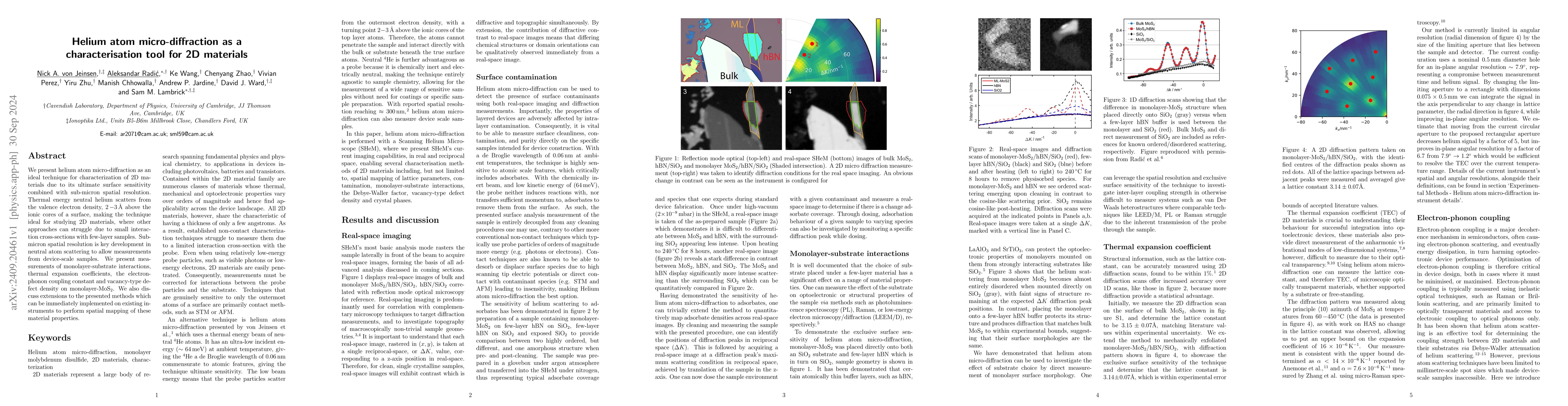 Thumbnail for Helium atom micro-diffraction as a characterisation tool for 2D
  materials