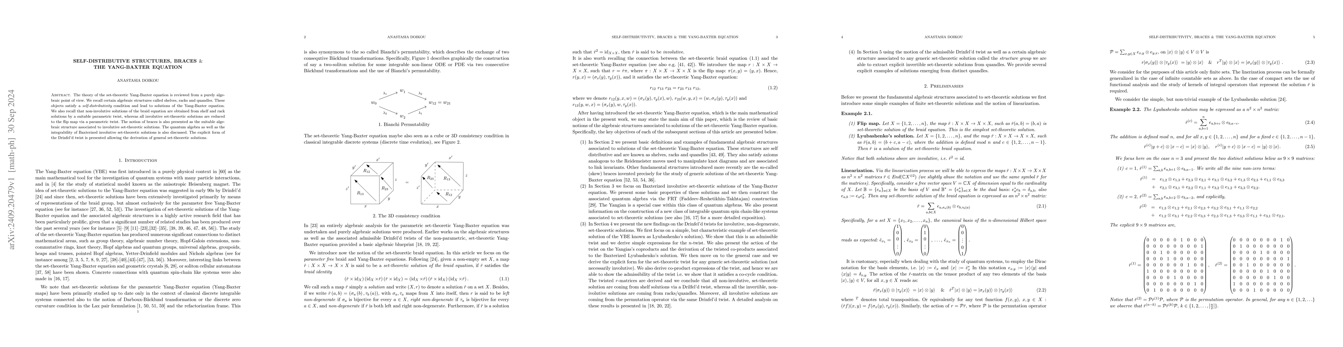 Thumbnail for Self-distributive structures, braces & the Yang-Baxter equation