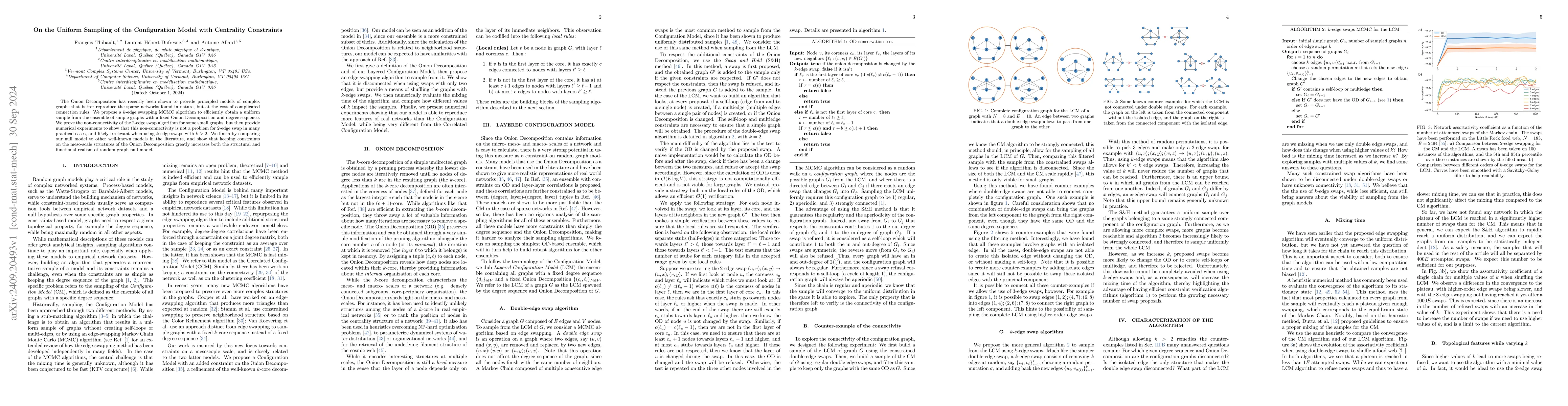 Thumbnail for On the Uniform Sampling of the Configuration Model with Centrality
  Constraints