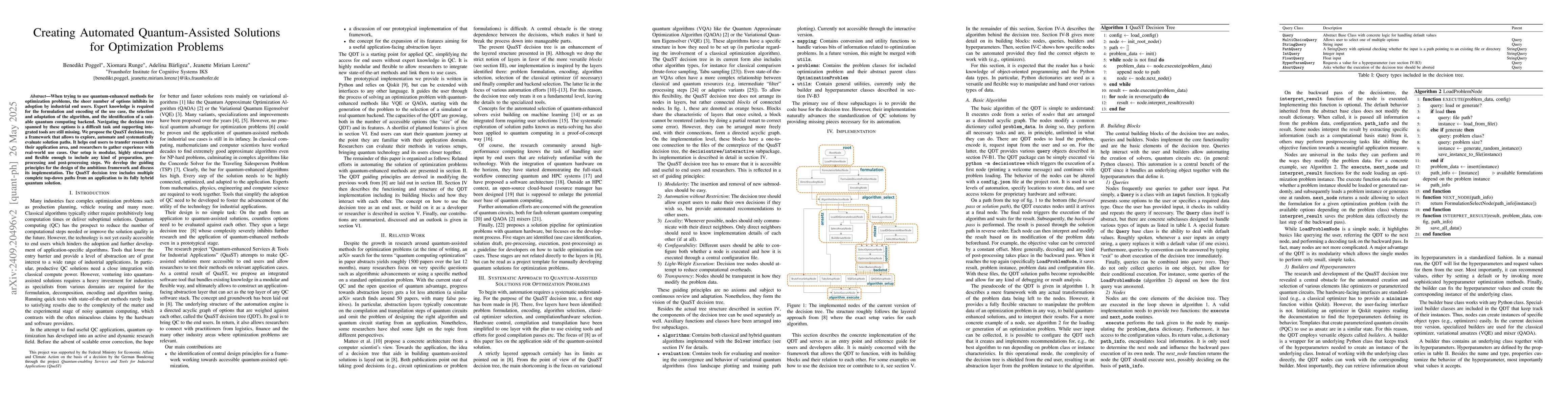 Thumbnail for Creating Automated Quantum-Assisted Solutions for Optimization Problems