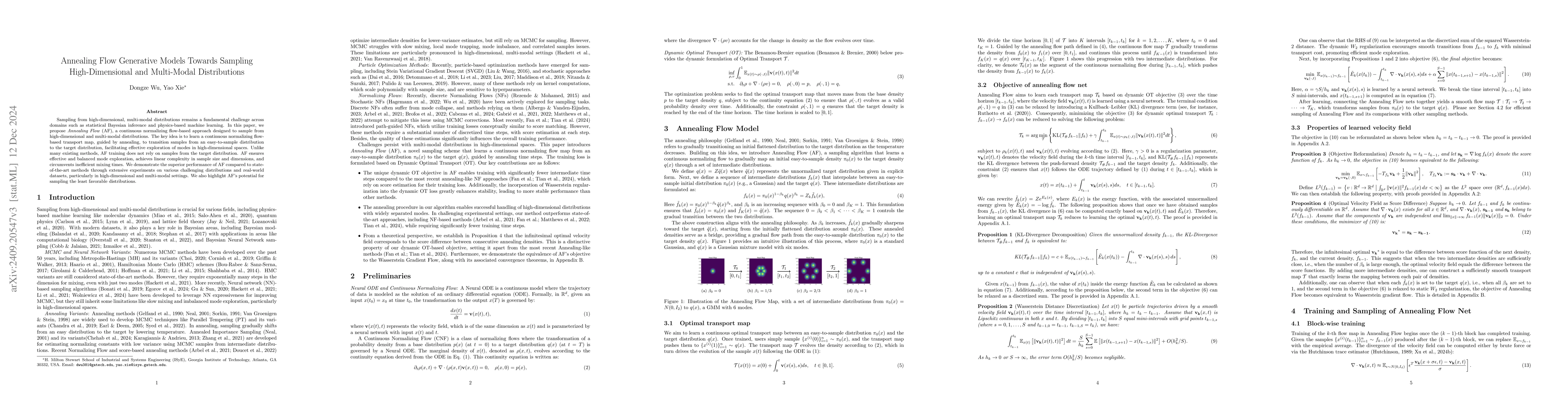 Thumbnail for Annealing Flow Generative Model Towards Sampling High-Dimensional and
  Multi-Modal Distributions