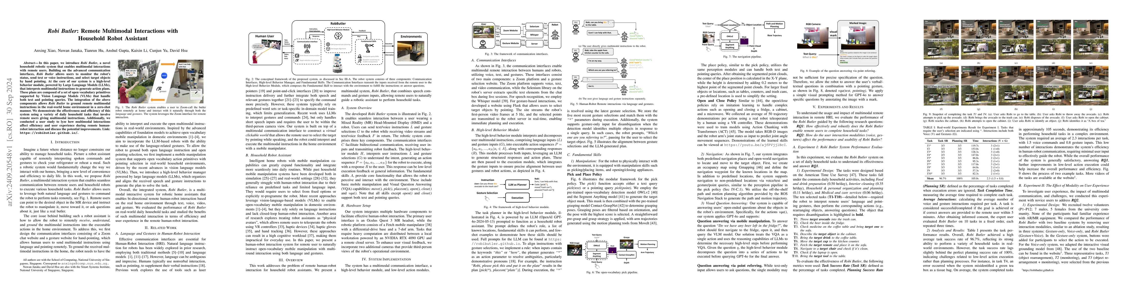Thumbnail for Robi Butler: Remote Multimodal Interactions with Household Robot
  Assistant