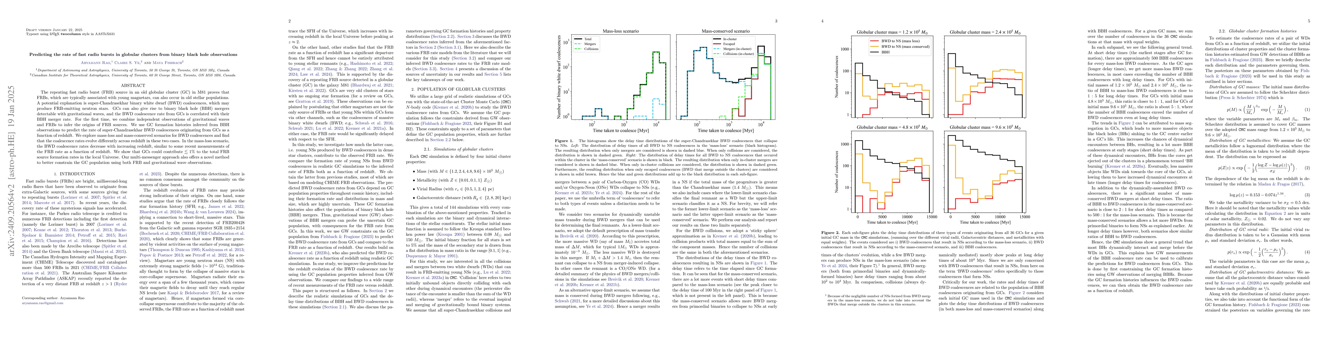 Thumbnail for Predicting the rate of fast radio bursts in globular clusters from
  binary black hole observations