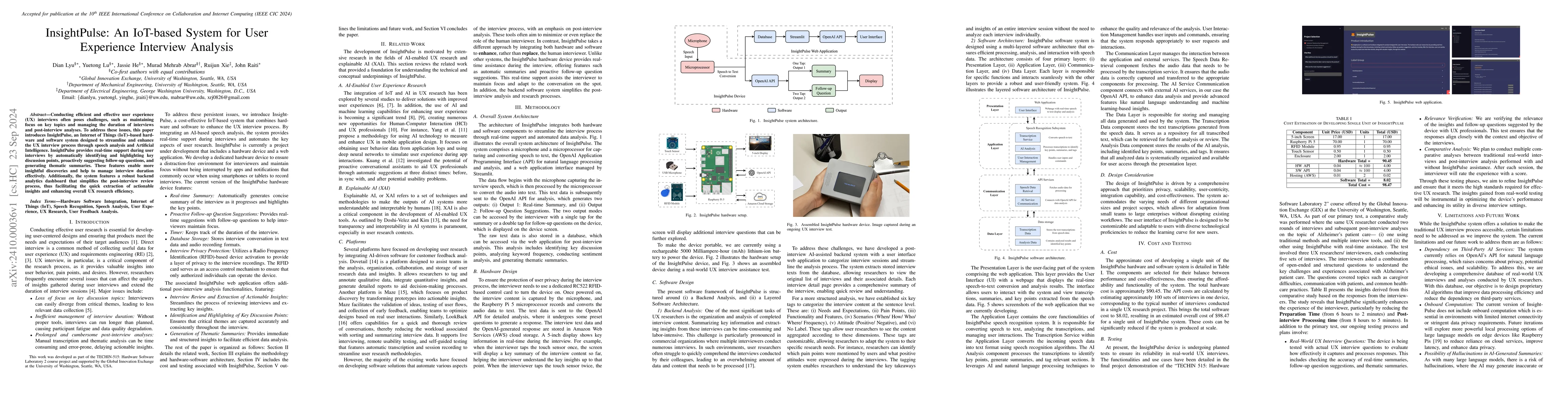 Thumbnail for InsightPulse: An IoT-based System for User Experience Interview Analysis