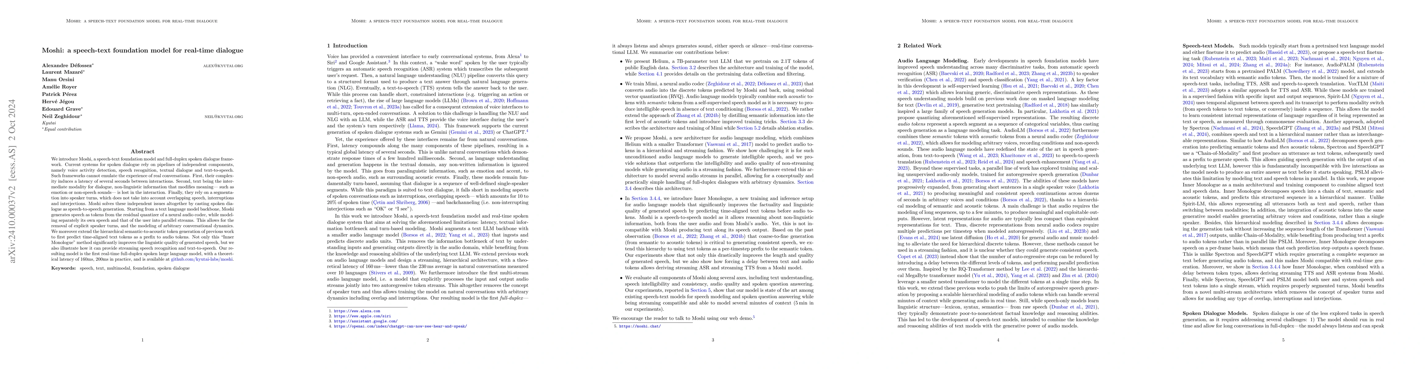 Thumbnail for Moshi: a speech-text foundation model for real-time dialogue