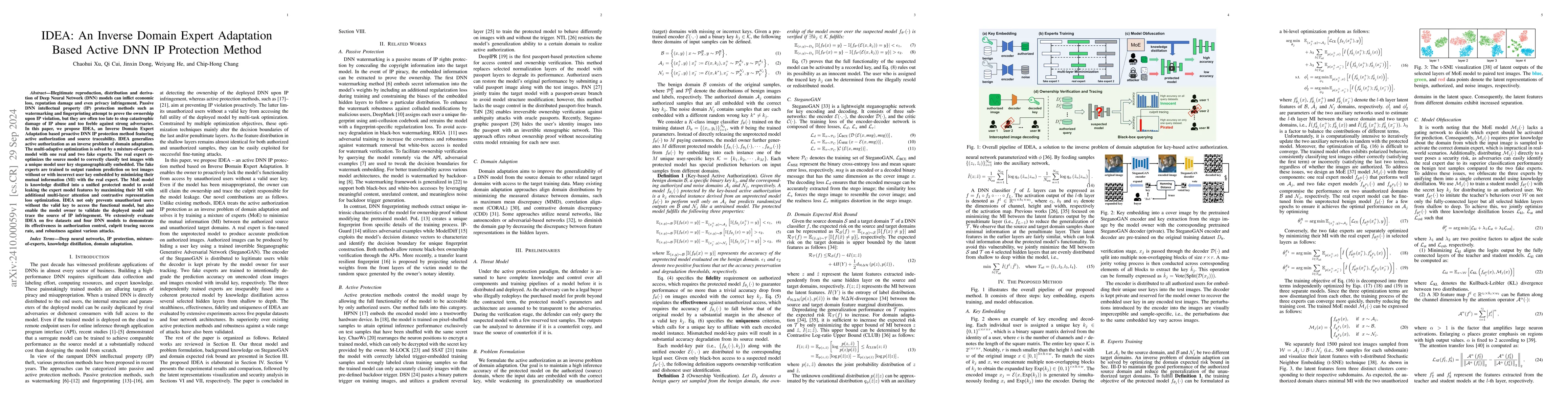 Thumbnail for IDEA: An Inverse Domain Expert Adaptation Based Active DNN IP Protection
  Method