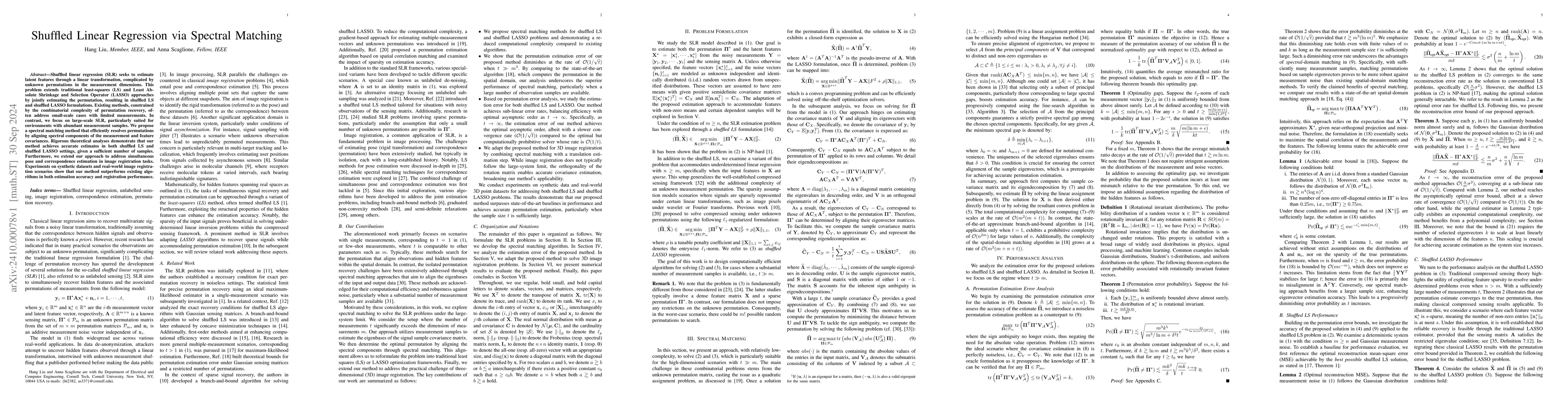 Thumbnail for Shuffled Linear Regression via Spectral Matching