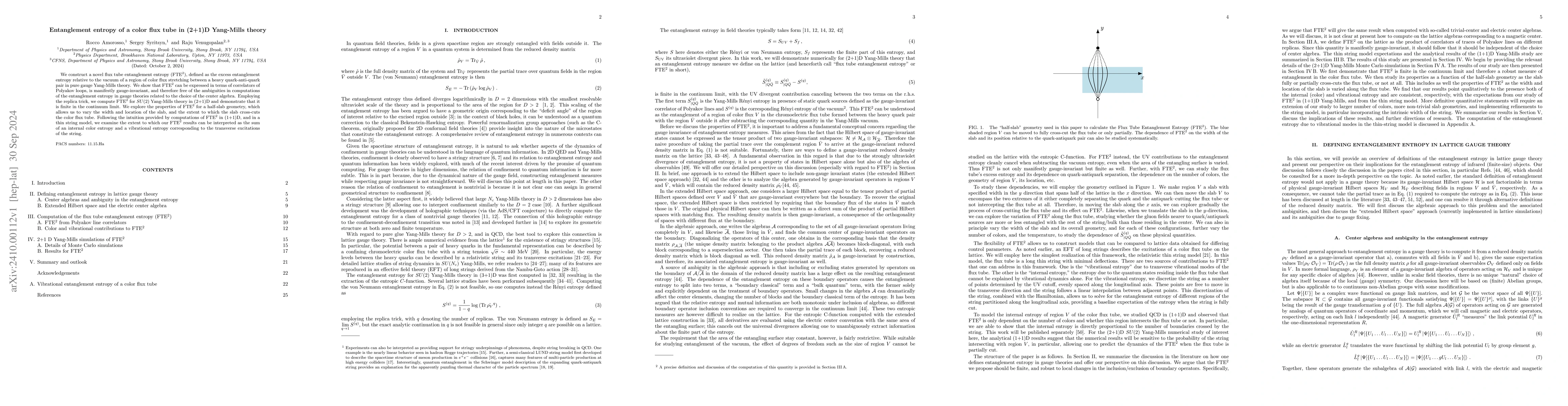 Thumbnail for Entanglement entropy of a color flux tube in (2+1)D Yang-Mills theory