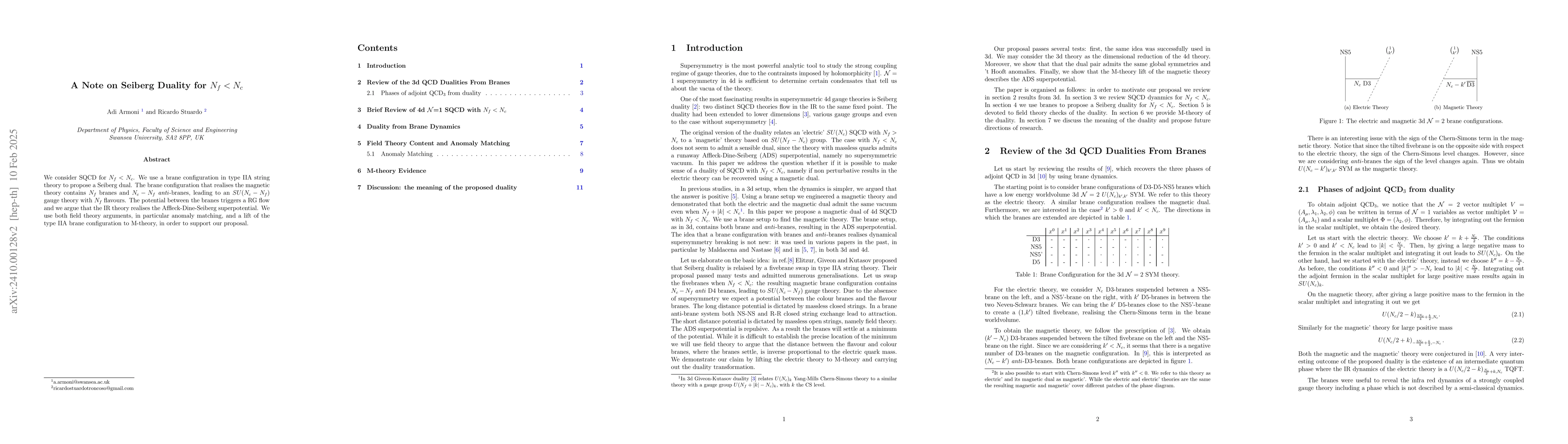 Thumbnail for A Note on Seiberg Duality for $N_{f} < N_{c}$