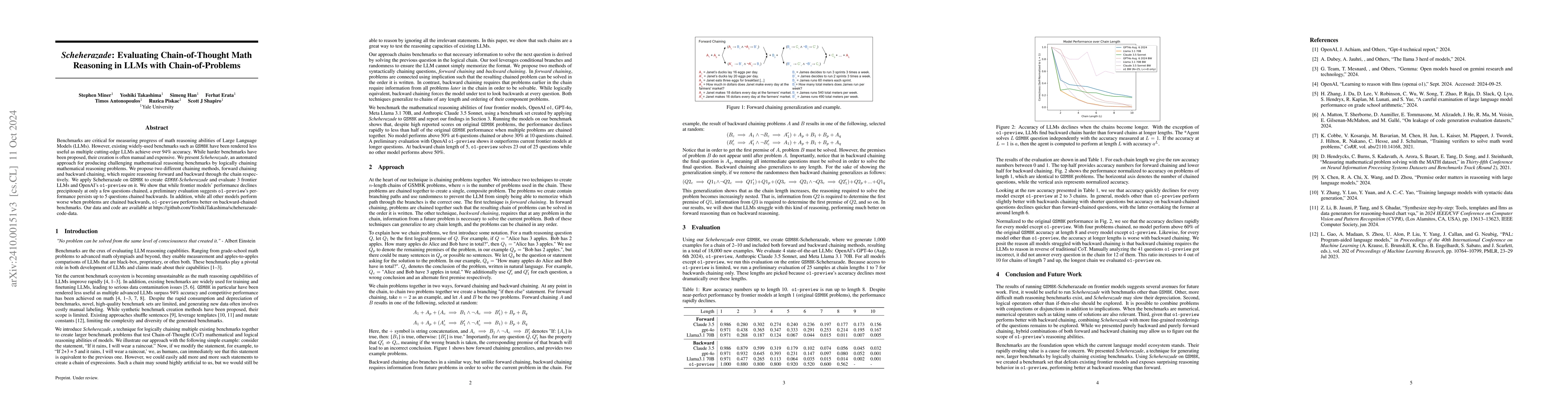Thumbnail for Scheherazade: Evaluating Chain-of-Thought Math Reasoning in LLMs with
  Chain-of-Problems