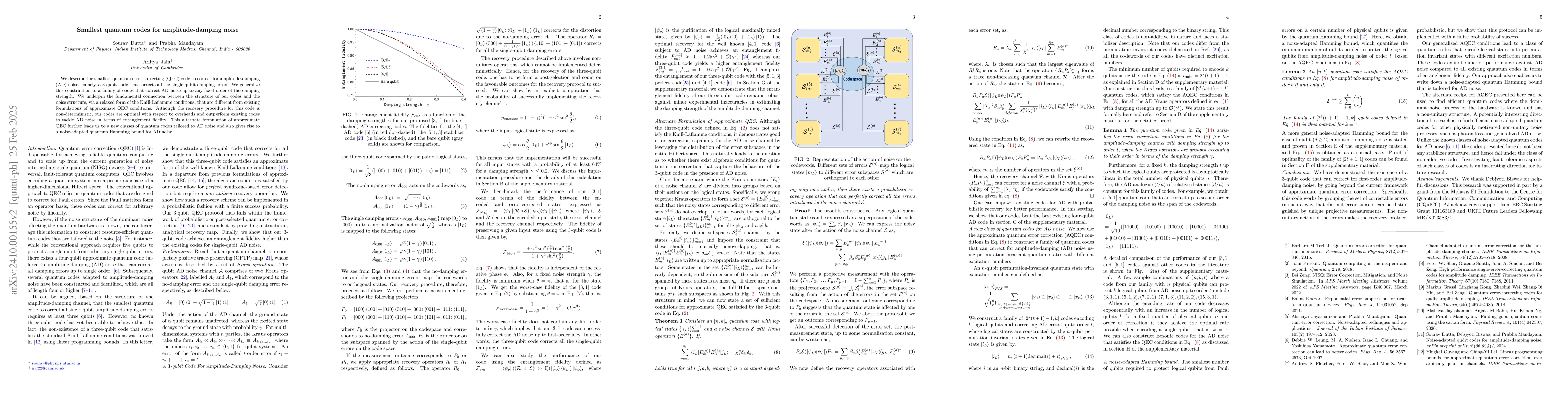 Thumbnail for Smallest quantum codes for amplitude damping noise