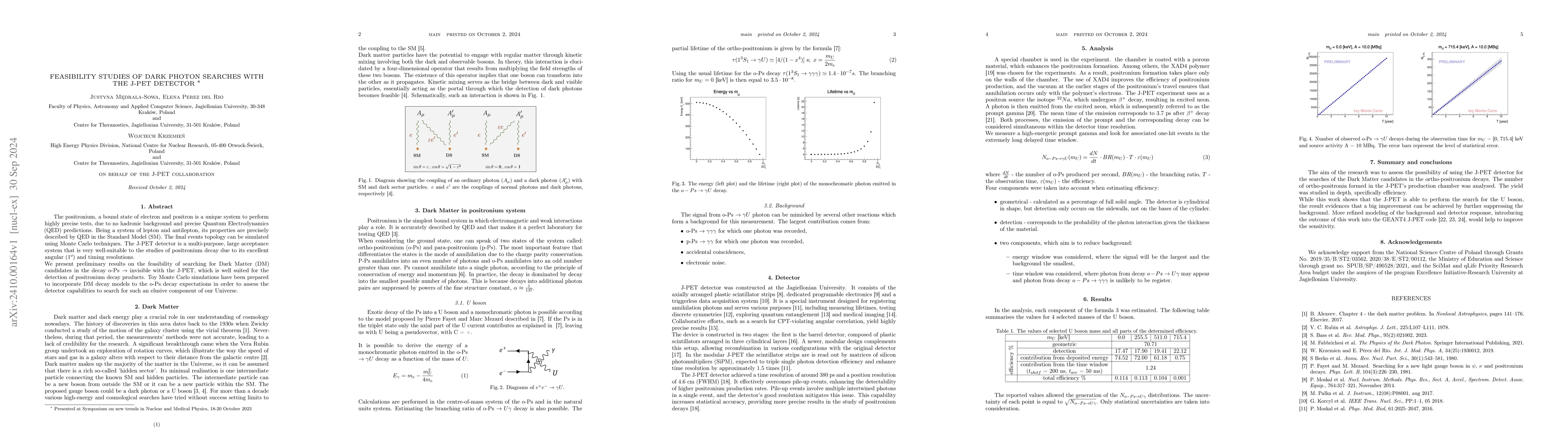 Thumbnail for Feasibility studies of dark photon searches with the J-PET detector