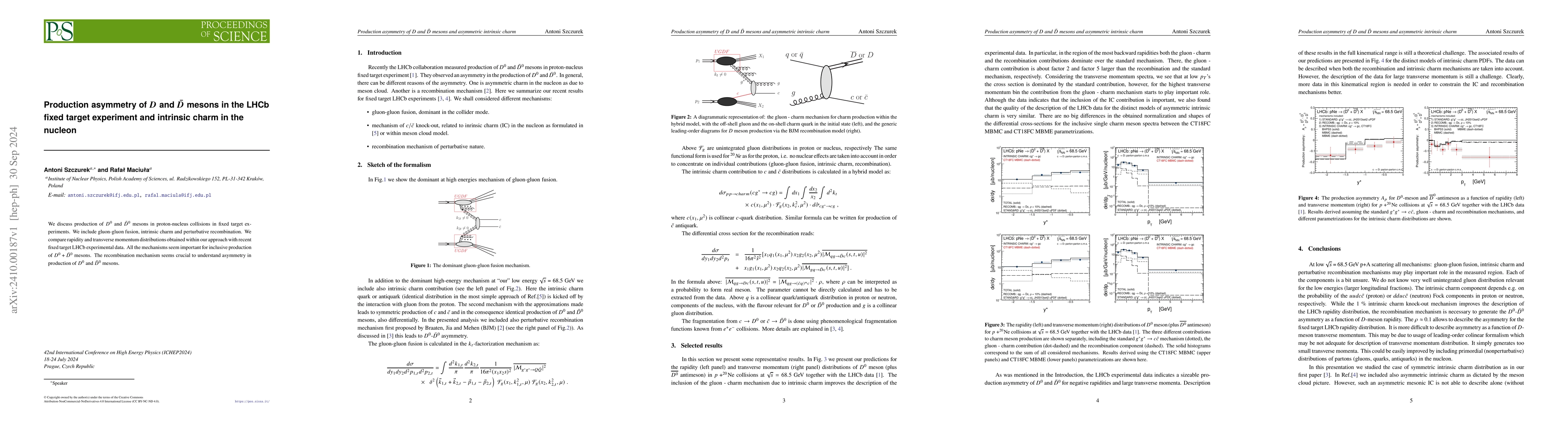 Thumbnail for Production asymmetry of $D$ and ${\bar D}$ mesons in the LHCb fixed
  target experiment and intrinsic charm in the nucleon