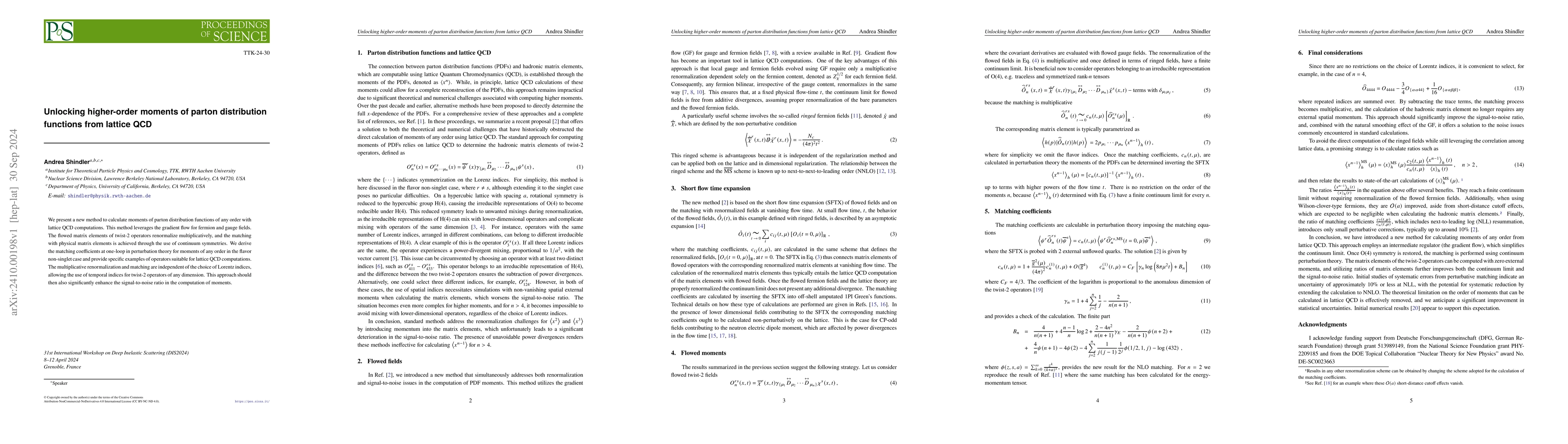 Thumbnail for Unlocking higher-order moments of parton distribution functions from
  lattice QCD