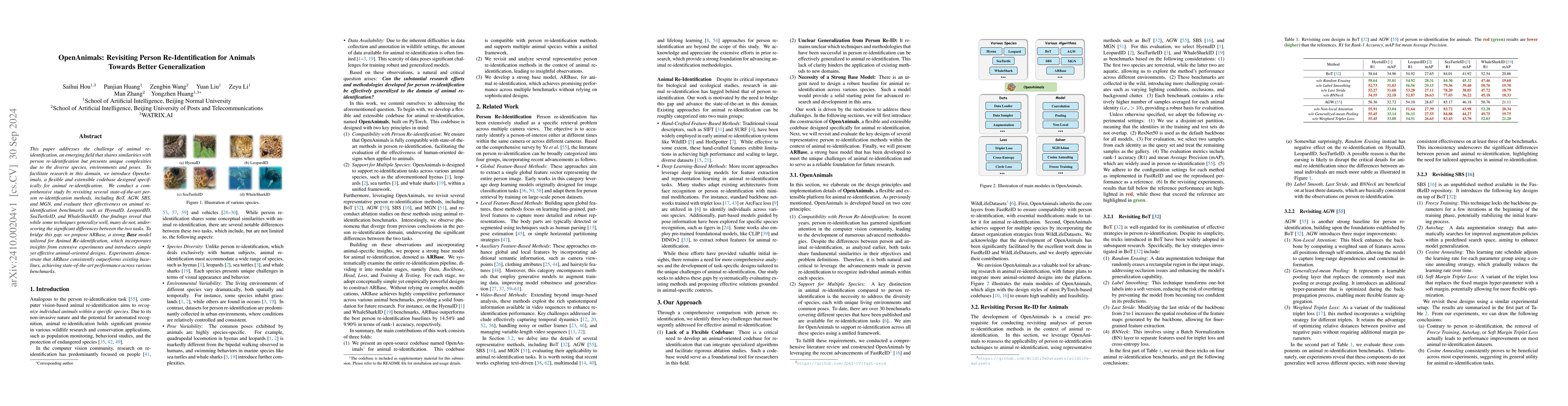 Thumbnail for OpenAnimals: Revisiting Person Re-Identification for Animals Towards
  Better Generalization