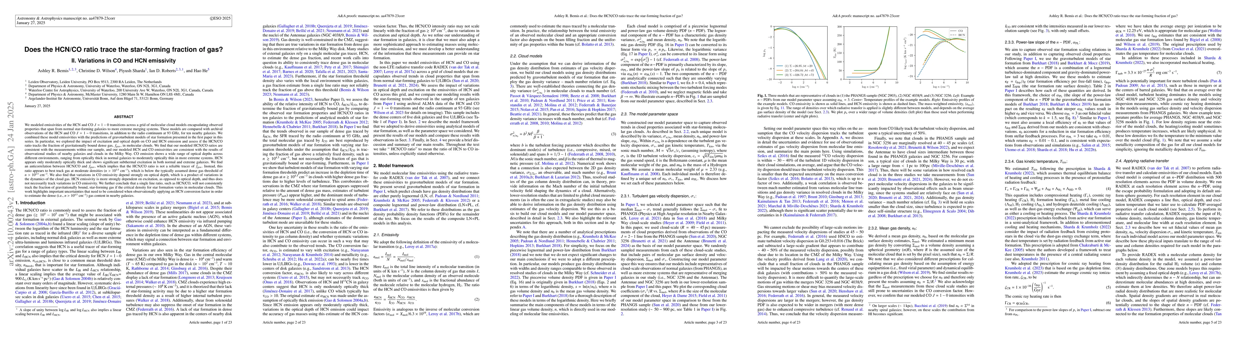 Thumbnail for Does the HCN/CO ratio trace the fraction of gravitationally-bound gas?
  II. Variations in CO and HCN Emissivity