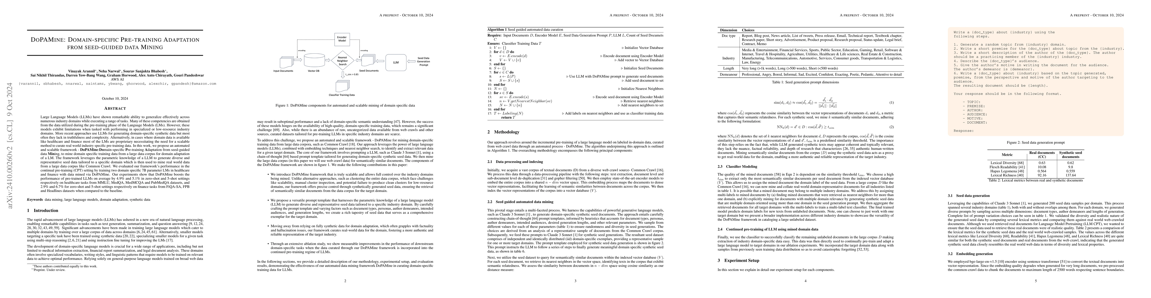 Thumbnail for DoPAMine: Domain-specific Pre-training Adaptation from seed-guided data
  Mining