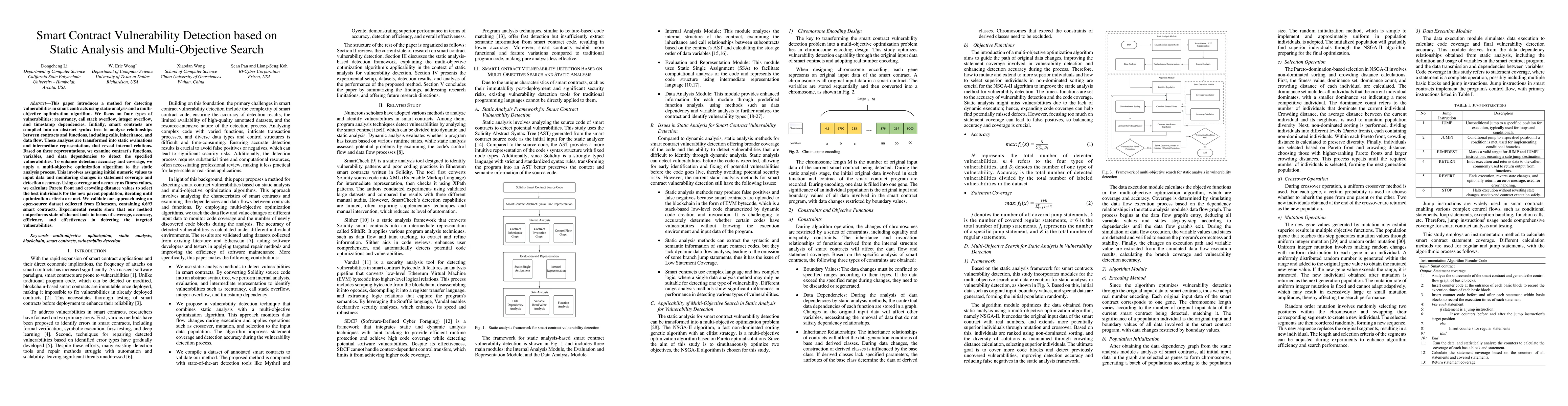 Thumbnail for Smart Contract Vulnerability Detection based on Static Analysis and
  Multi-Objective Search