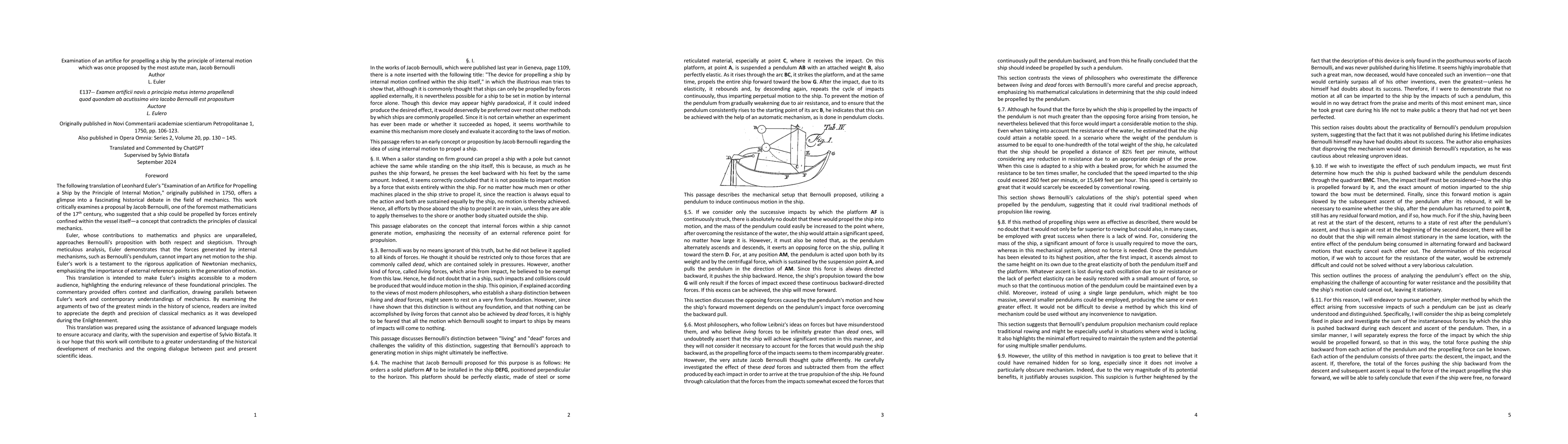Thumbnail for A translation of L. Euler's " Examination of an artifice for propelling
  a ship by the principle of internal motion"