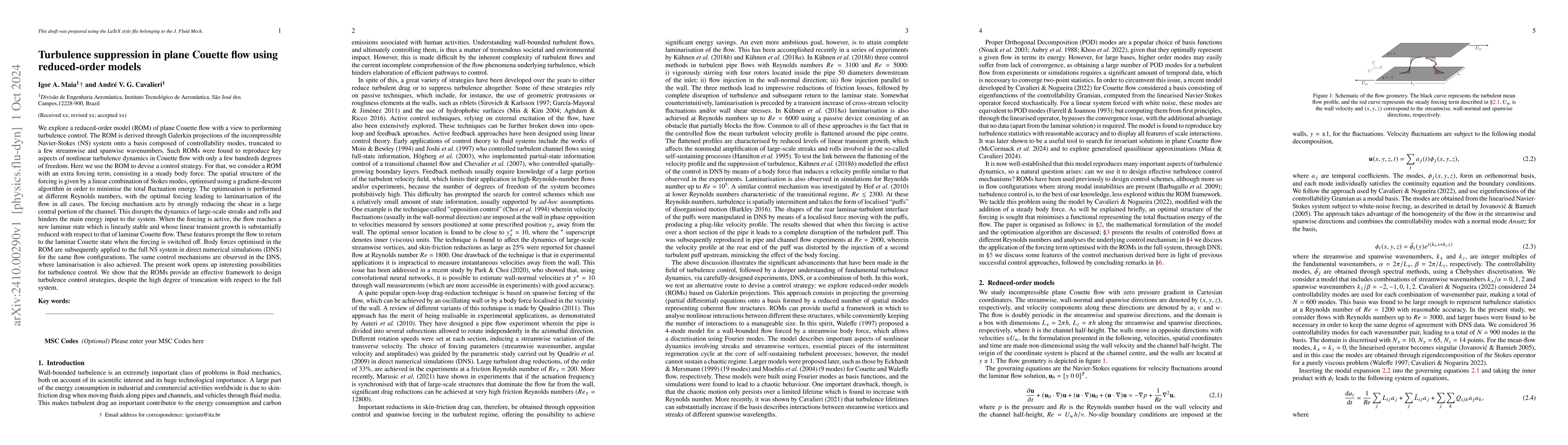 Thumbnail for Turbulence suppression in plane Couette flow using reduced-order models