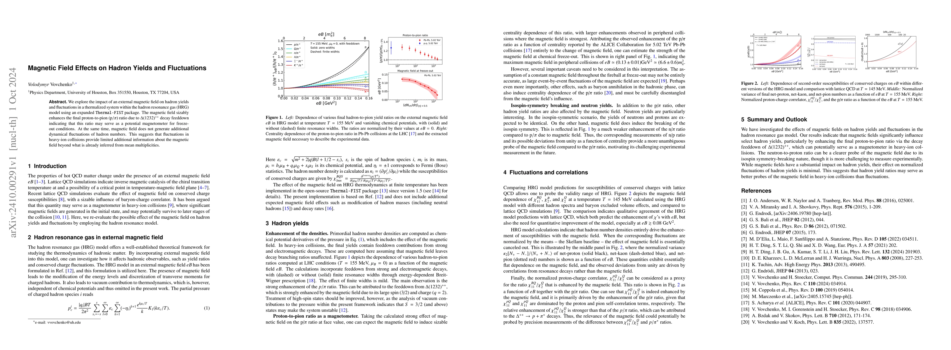Thumbnail for Magnetic Field Effects on Hadron Yields and Fluctuations