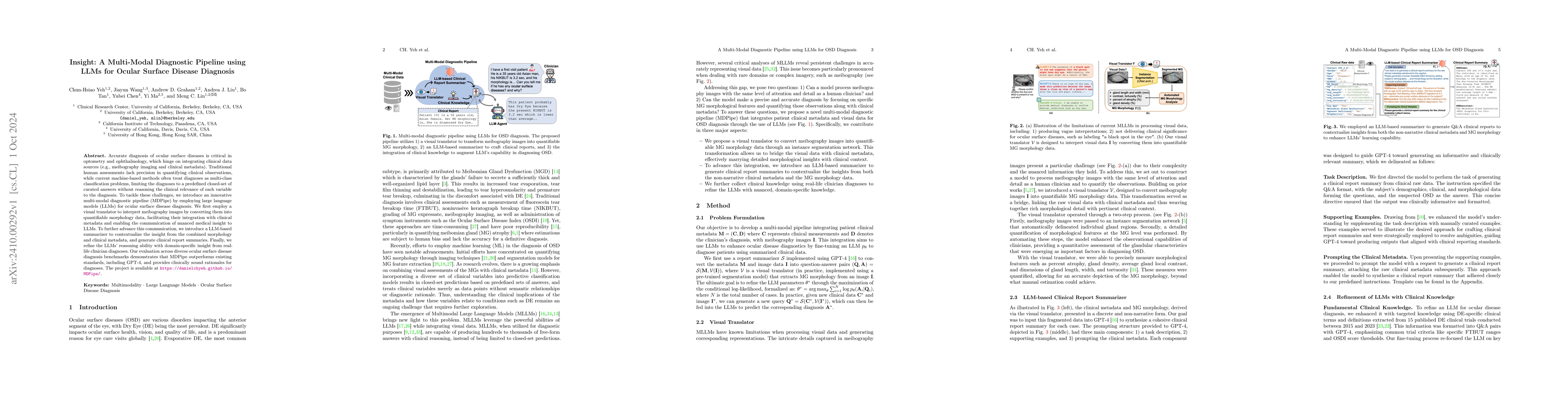 Thumbnail for Insight: A Multi-Modal Diagnostic Pipeline using LLMs for Ocular Surface
  Disease Diagnosis