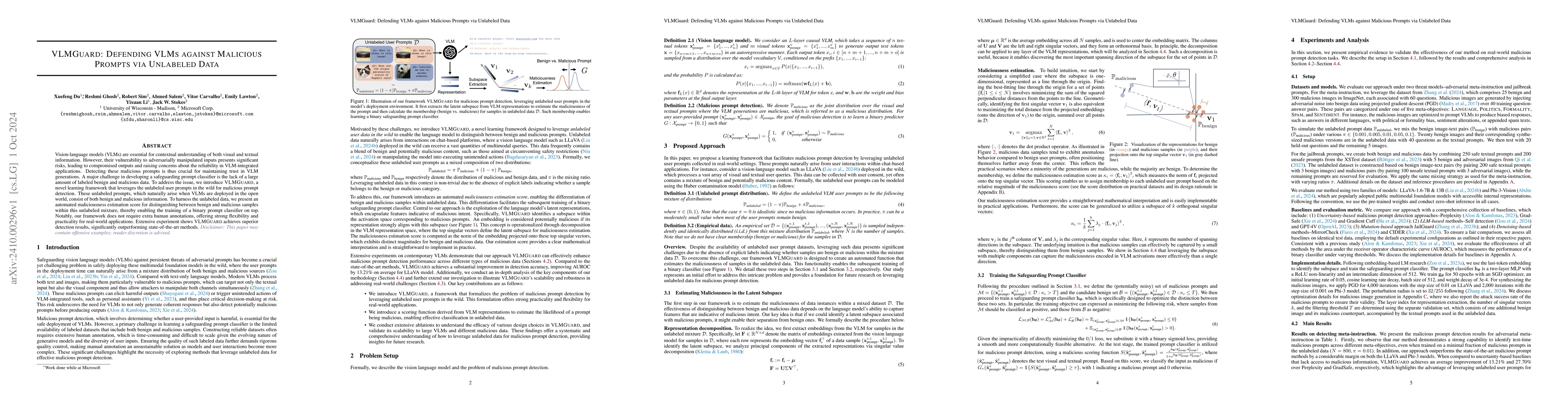 Thumbnail for VLMGuard: Defending VLMs against Malicious Prompts via Unlabeled Data