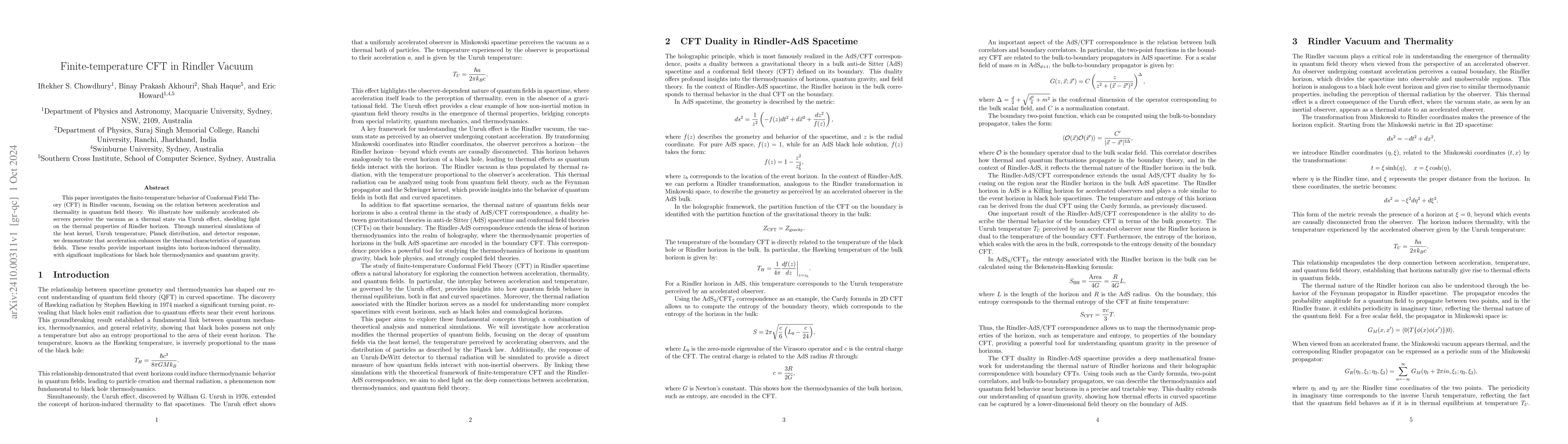 Thumbnail for Finite-temperature CFT in Rindler Vacuum