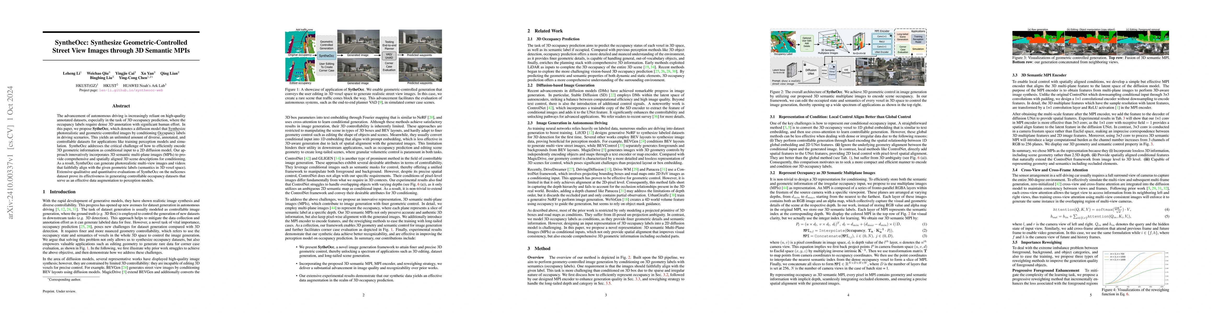 Thumbnail for SyntheOcc: Synthesize Geometric-Controlled Street View Images through 3D
  Semantic MPIs