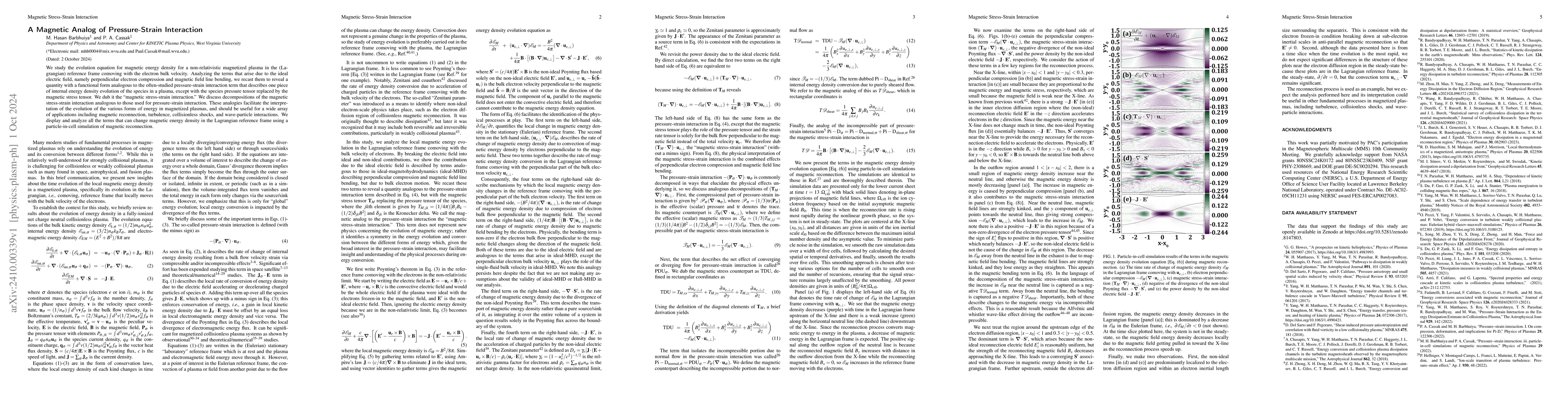 Thumbnail for A Magnetic Analog of Pressure-Strain Interaction