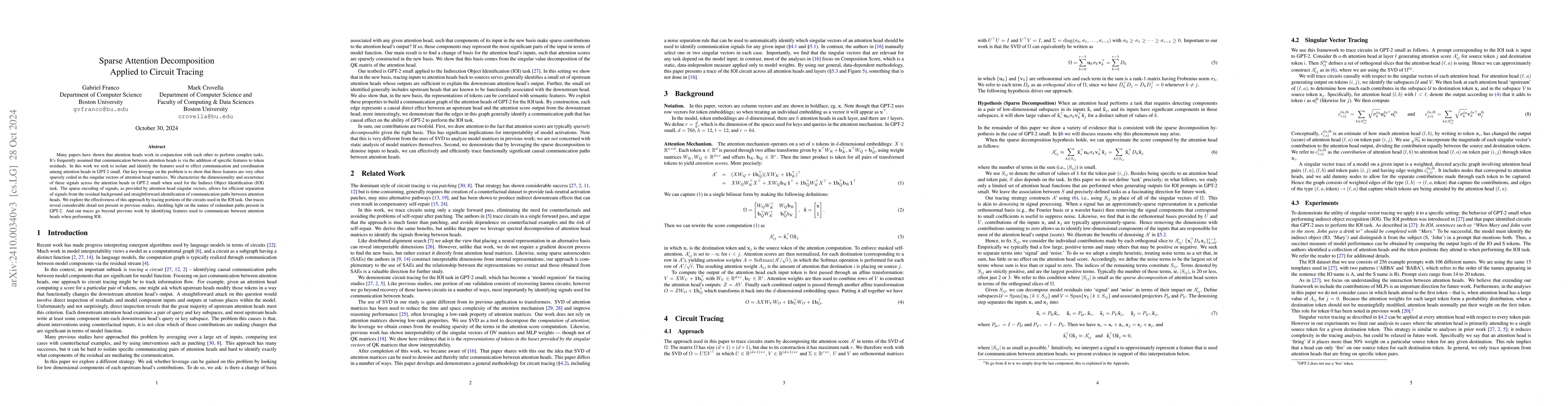 Thumbnail for Sparse Attention Decomposition Applied to Circuit Tracing