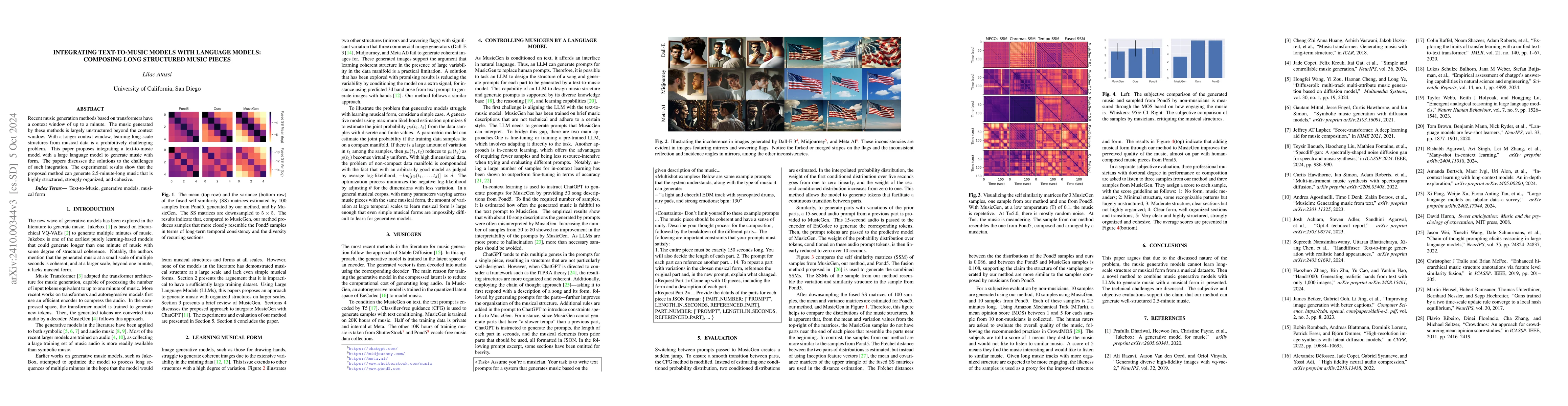 Thumbnail for Integrating Text-to-Music Models with Language Models: Composing Long
  Structured Music Pieces