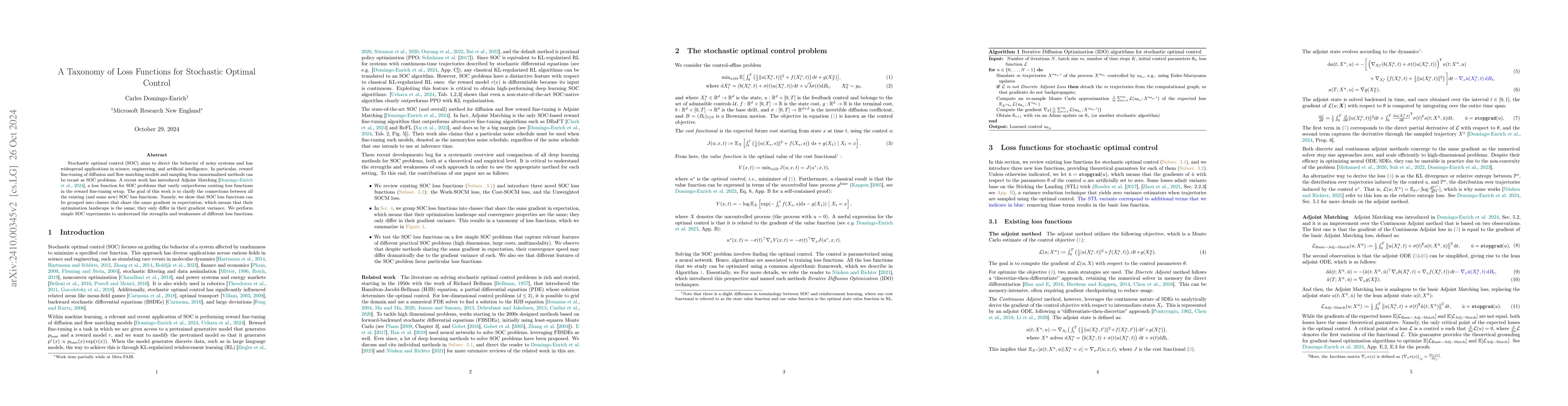 Thumbnail for A Taxonomy of Loss Functions for Stochastic Optimal Control