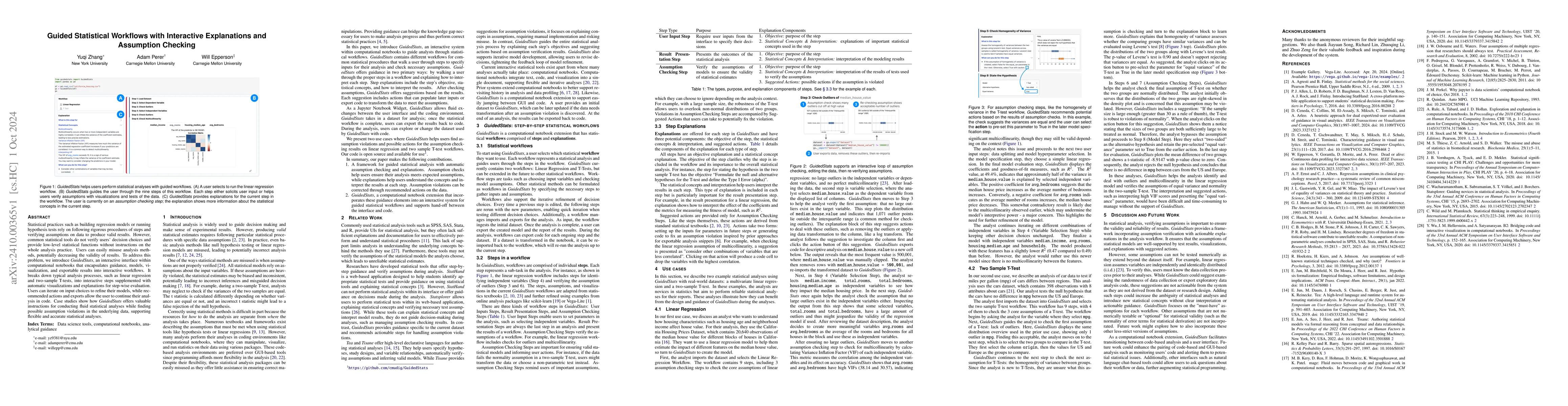 Thumbnail for Guided Statistical Workflows with Interactive Explanations and
  Assumption Checking