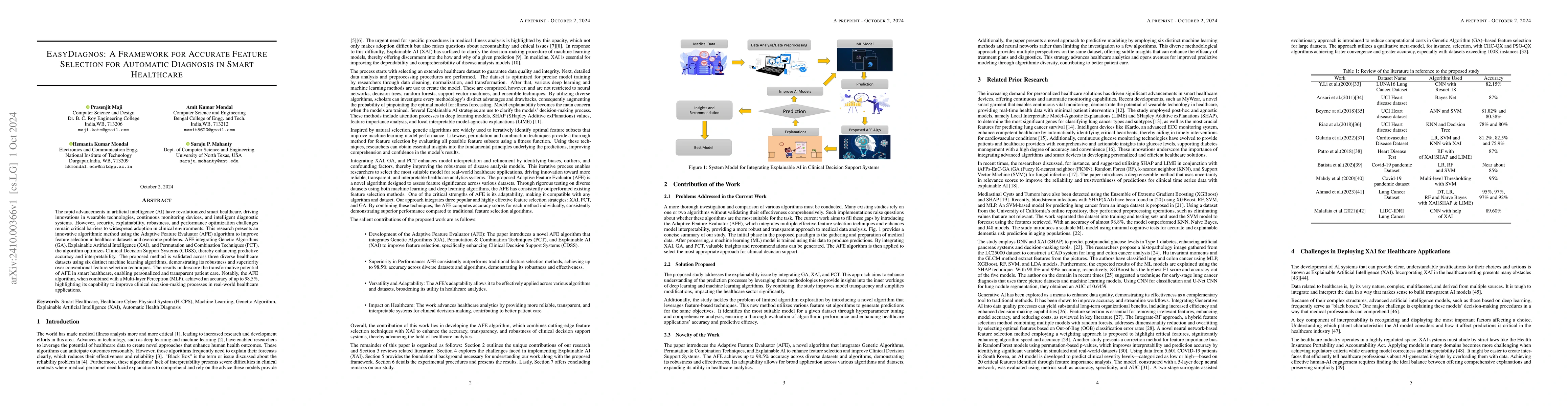 Thumbnail for Easydiagnos: a framework for accurate feature selection for automatic
  diagnosis in smart healthcare