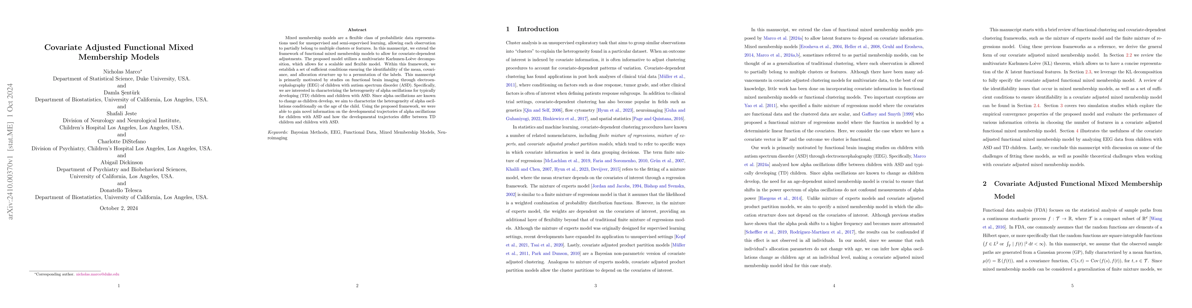 Thumbnail for Covariate Adjusted Functional Mixed Membership Models