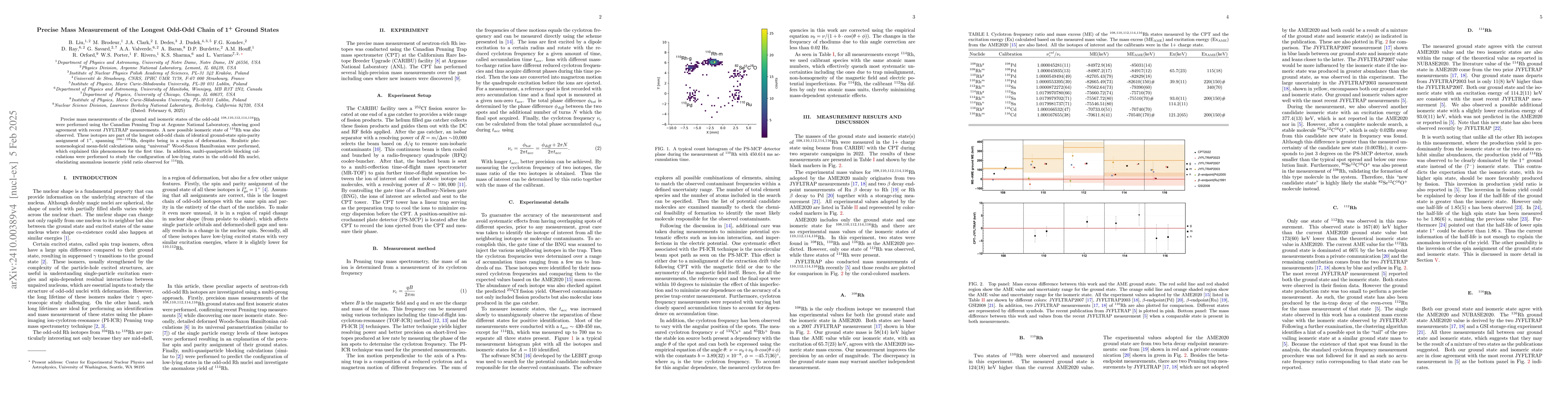 Thumbnail for Precise Mass Measurement of the Longest Odd-Odd Chain of \boldmath $1^+$
  Ground States