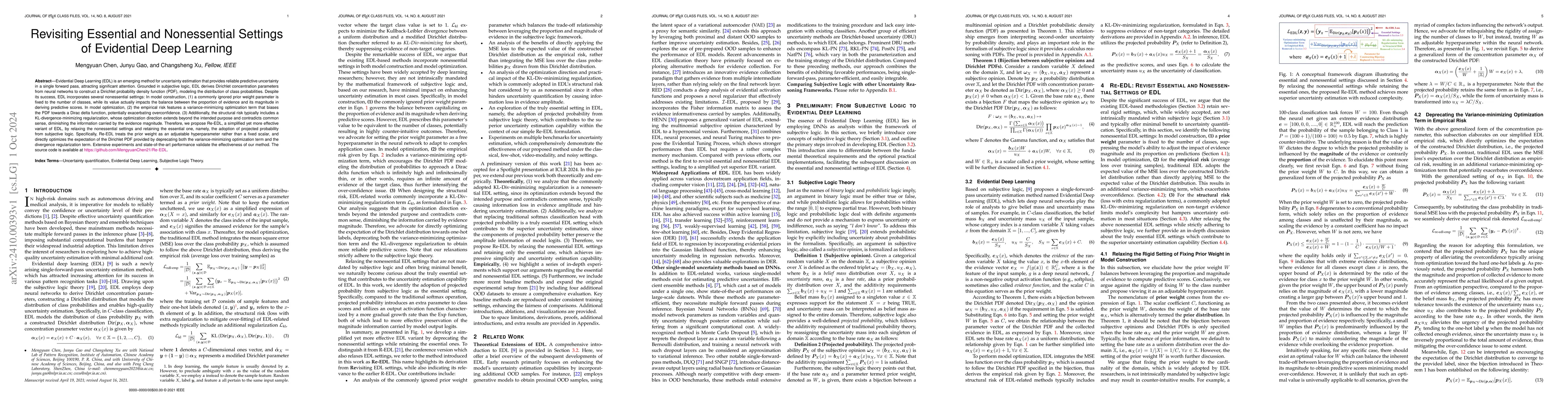 Thumbnail for Revisiting Essential and Nonessential Settings of Evidential Deep
  Learning