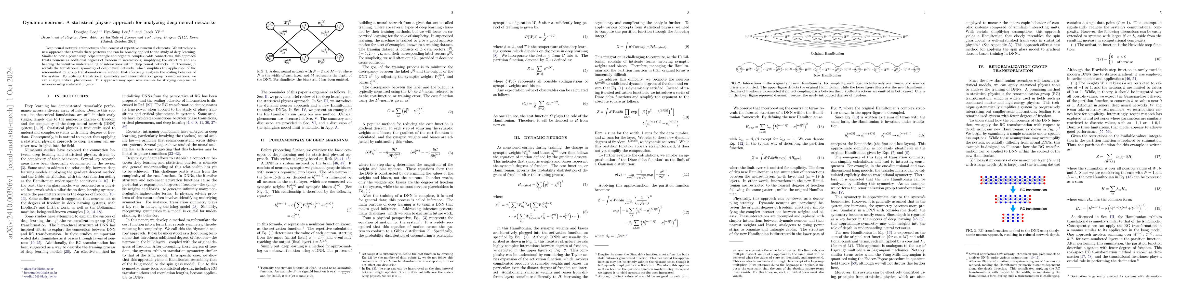 Thumbnail for Dynamic neurons: A statistical physics approach for analyzing deep
  neural networks