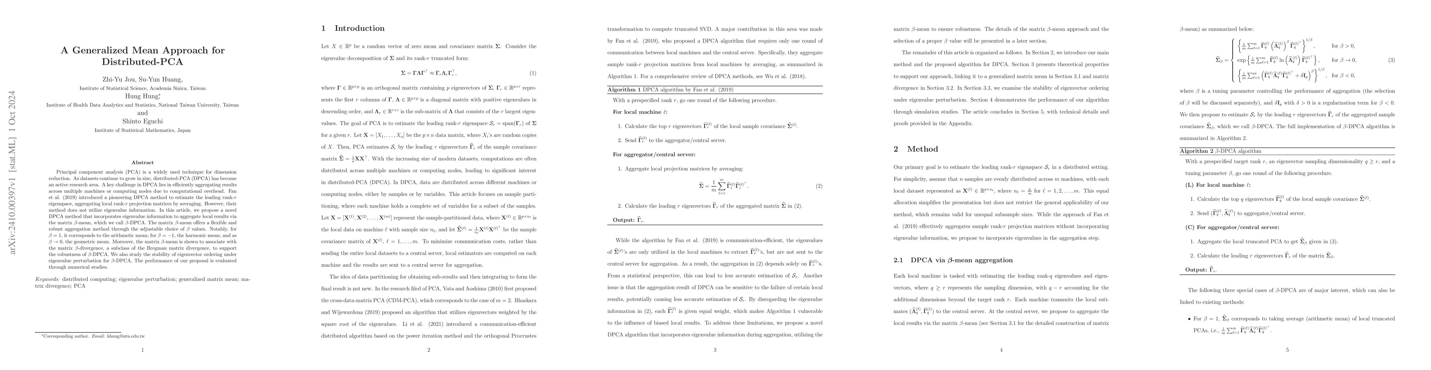 Thumbnail for A Generalized Mean Approach for Distributed-PCA