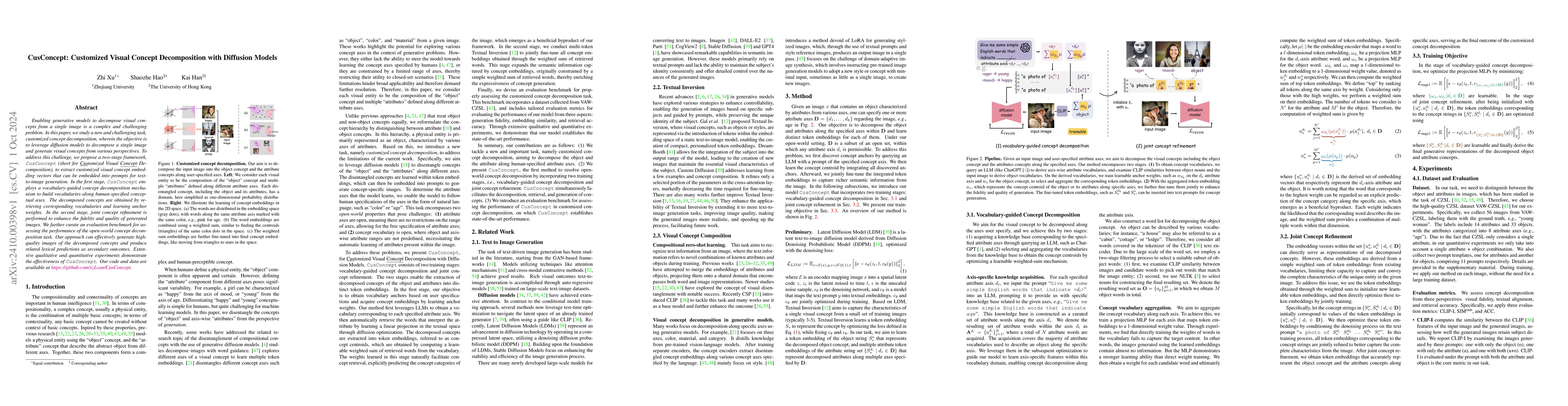 Thumbnail for CusConcept: Customized Visual Concept Decomposition with Diffusion
  Models