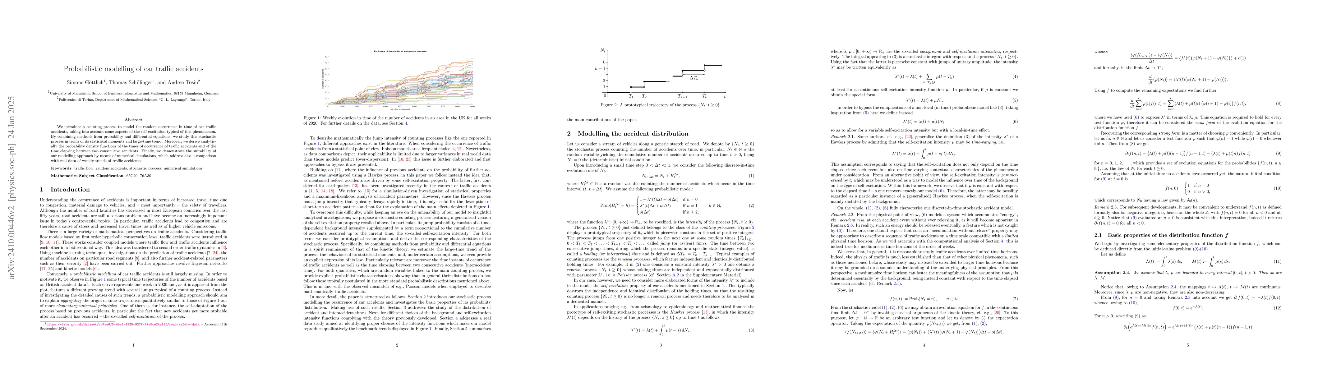 Thumbnail for Probabilistic modelling of car traffic accidents
