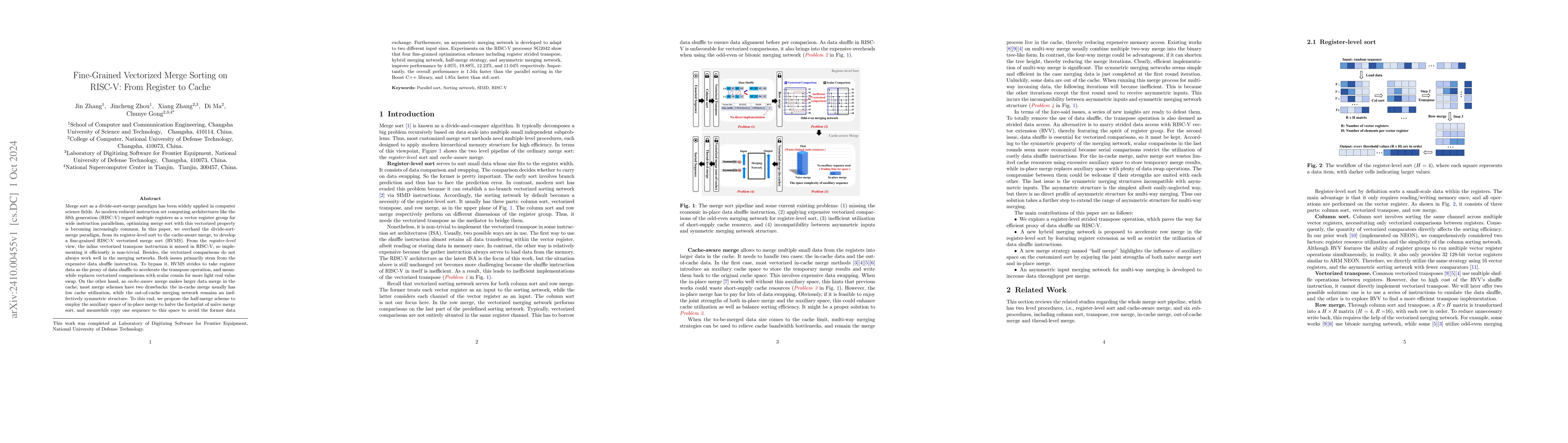 Thumbnail for Fine-Grained Vectorized Merge Sorting on RISC-V: From Register to Cache